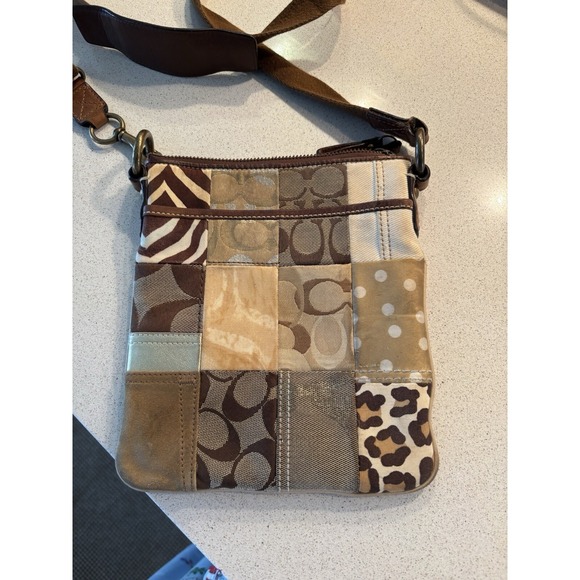 Coach Handbags - Vintage COACH Vintage  Signature Patchwork Crossbody Color Tan